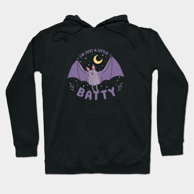 I'm Just A Little Batty Funny Bat Pun Hoodie by Fitastic